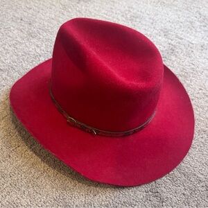 Vintage 80s Stallion by Stetson Red Wool Cowboy Hat